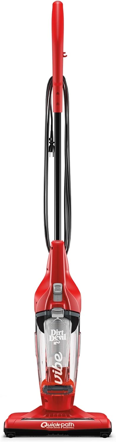 Dirt Devil Vibe 3-in-1 Vacuum Cleaner, Lightweight Corded Bagless Stick Vac with Handheld, SD20020, Red