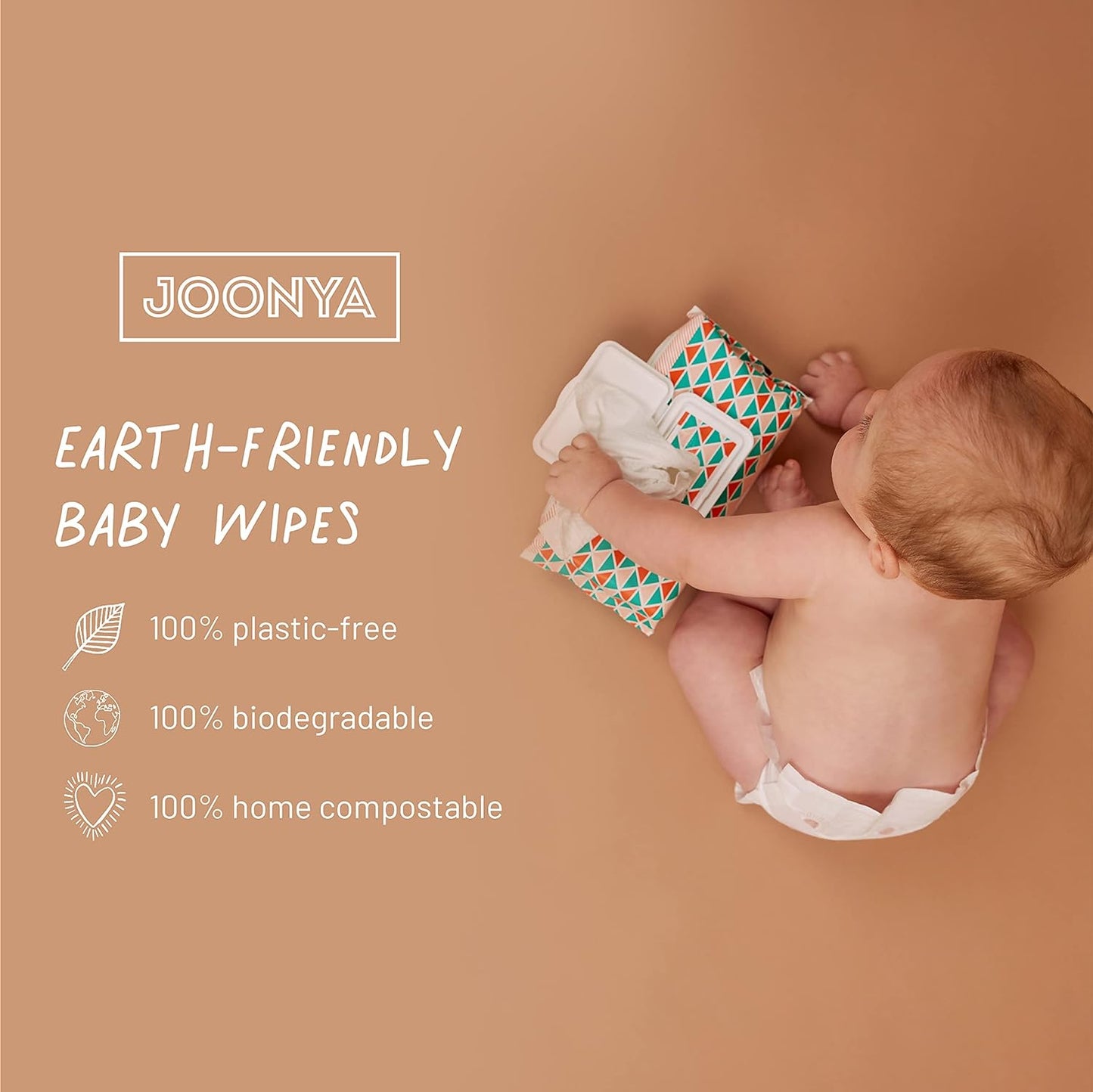 Joonya Baby Wipes - Non-Toxic, Biodegradable Baby Wipes for Calm, Healthy Skin - Fragrance Free Baby Wipes - Bulk Baby Wipes - 3 Packs of 80 Nappy Wipes (240)