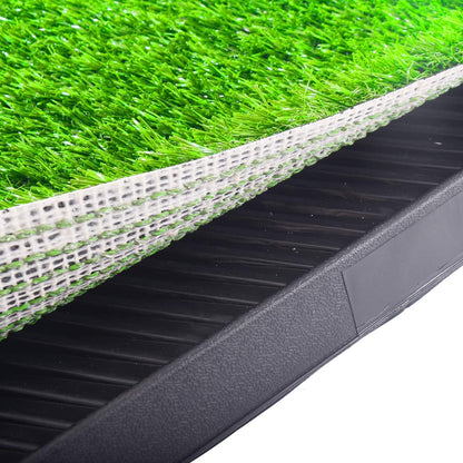 Dog Pee Grass Pad with Tray，Artificial Pet Grass Indoor Dog Potty Pet Potty Training Pads Pet Turf Outdoor Supplies Portable Bathroom, Green, 25x20x2.5inch