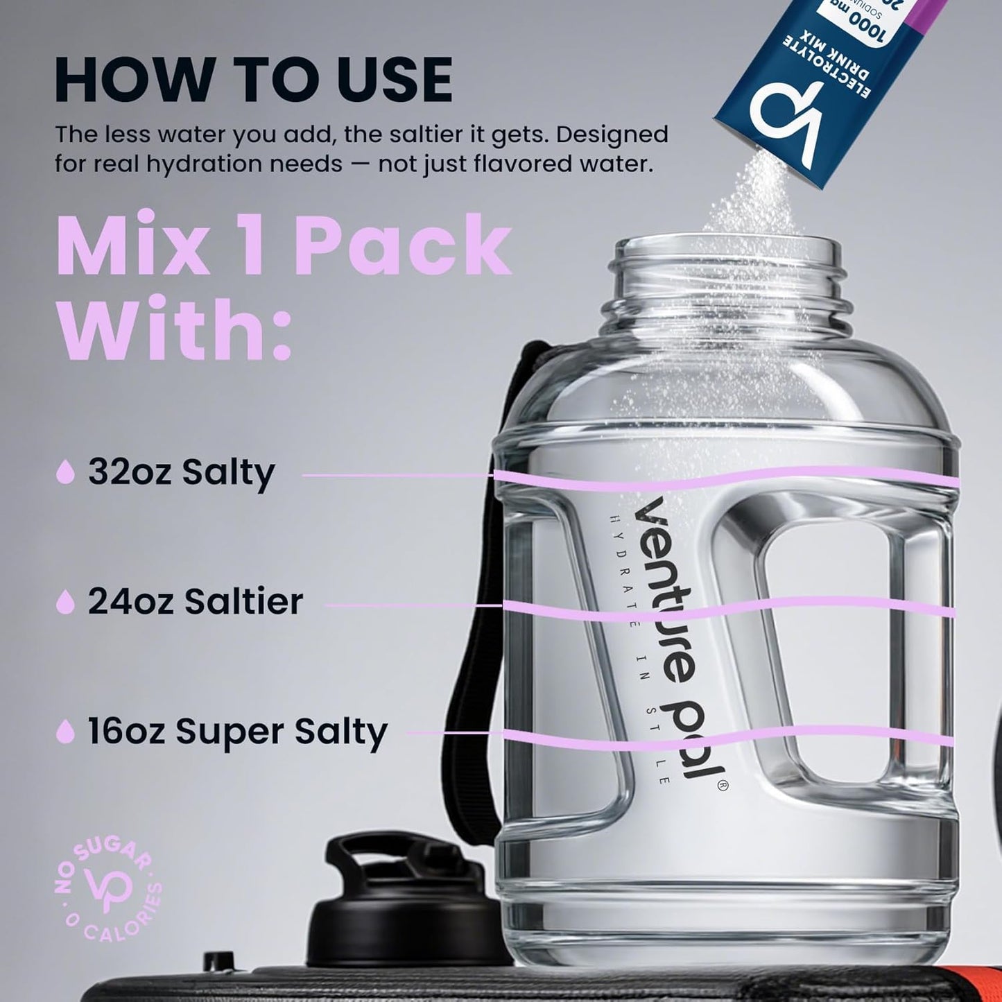 Venture Pal High Sodium Sugar-Free Electrolyte Powder Pac-30 Sticks