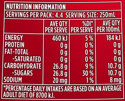 Schweppes Raspberry Soft Drink, 12 x 1.1L