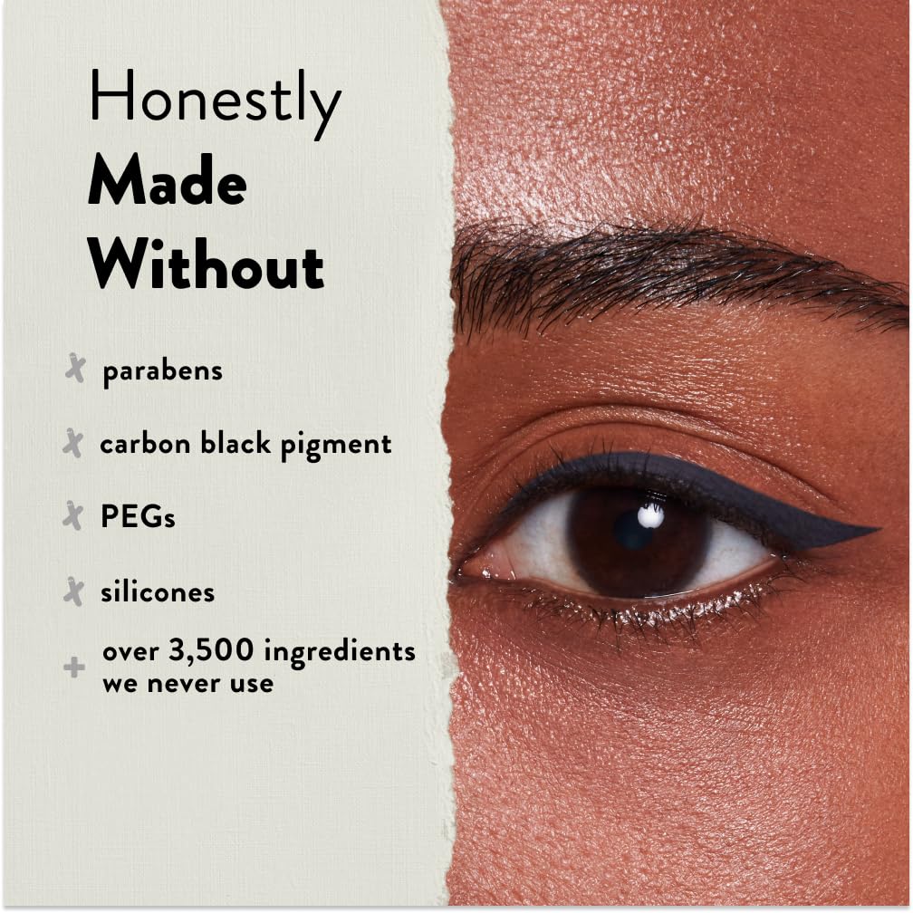 Honest Beauty Longlasting Vegan Liquid Eyeliner | Smudge + Flake Proof, Precise Application | Hypoallergenic, Plant-Derived, EWG Verified + Cruelty Free | Black, 0.58 fl oz