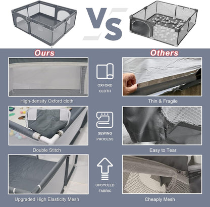 Extra Large Baby Playpen, GuanfeiTech 200 * 180cm Playyard Play Pens for Babies and Toddlers