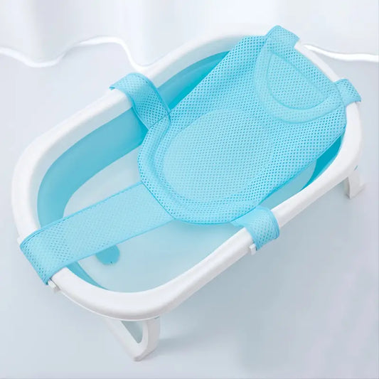 Baby Bath Mat with Suspended Holder for Newborns - Soft and Non-Slip Bathing Mesh for Safe and Comfortable Bathing