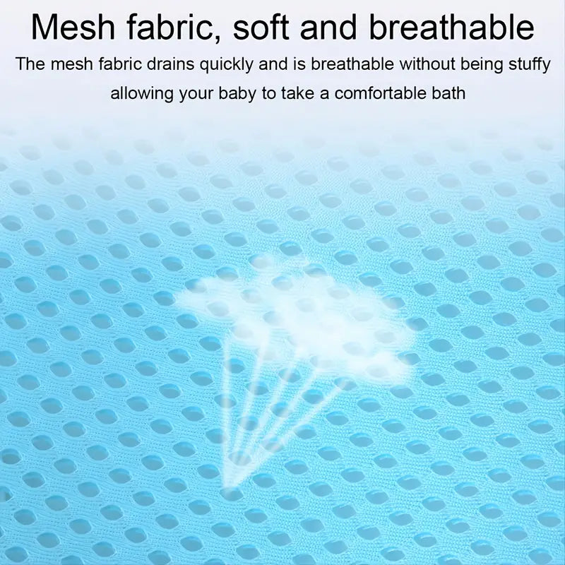 Baby Bath Mat with Suspended Holder for Newborns - Soft and Non-Slip Bathing Mesh for Safe and Comfortable Bathing