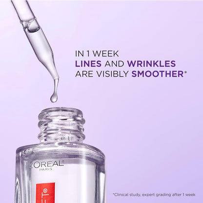 L'Oreal Paris Revitalift 1.5% Pure Hyaluronic Acid Serum for Face, Anti Aging Serum to Hydrate Skin & Reduce Wrinkles, Fragrance Free Skin Care for All Skin Types, 1 Oz