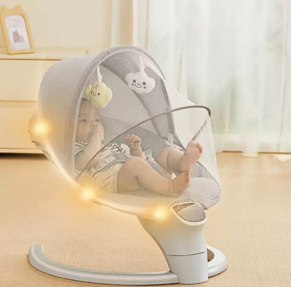 Baby Swing for Infants,Electric Bouncer for Babies,Portable Swing for Baby Boy Girl,Remote Control Indoor Baby Rocker with 8 Sway Speeds,Music and Bluetooth