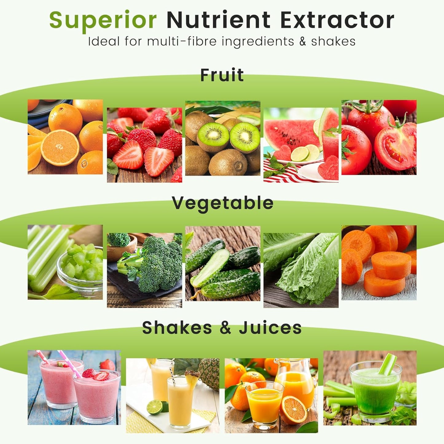 Keenray Cold Press Juicer, Masticating Juicer Machines, Celery Juicer with Quiet Motor Reverse Function, High Juice Yield Slow Juice Extractor for Vegetable and Fruit, Black, EL20