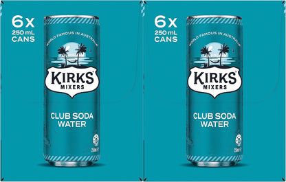 Kirks Mixers Soda Water Mini Can Multipack 24 x 250 mL