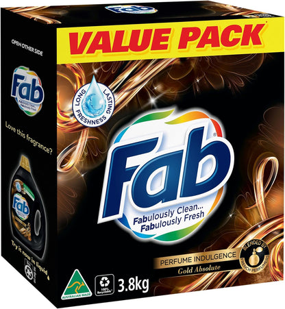 Fab Perfume Indulgence Gold Absolute Laundry Powder Detergent, 3.8 Kilograms