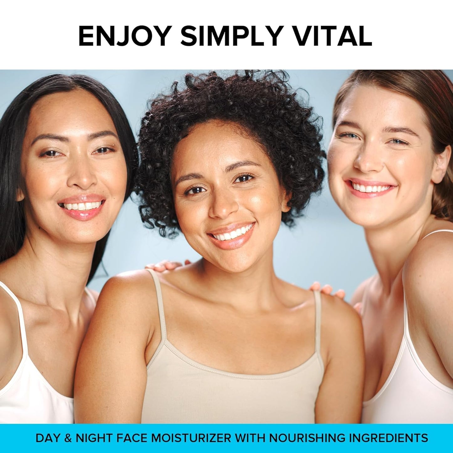SimplyVital Face Moisturizer Collagen Cream - Anti Aging Neck and Décolleté - Made in USA Day & Night Face Cream - Moisturizing, Lifting & Recovery