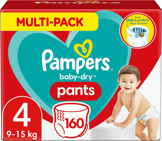 Pampers Baby-Dry Nappy Pants Size 4, 160 Nappies