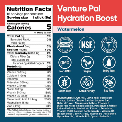 Venture Pal Sugar Free Electrolyte Powder Packets - Liquid Daily IV Hydration Packets for Rapid Rehydration