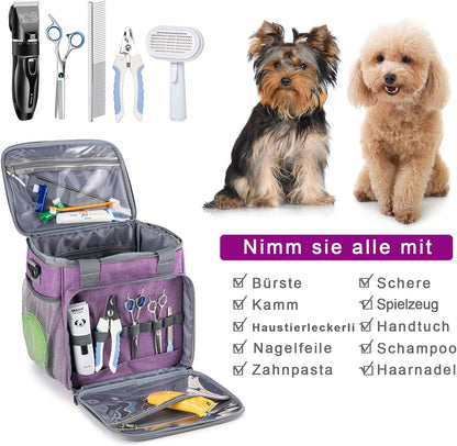 BABEYER Pet Grooming Bag, Dog Grooming Accessories Organizer Carry Bag, Perfect for Pet Grooming Tool Kit Accessories