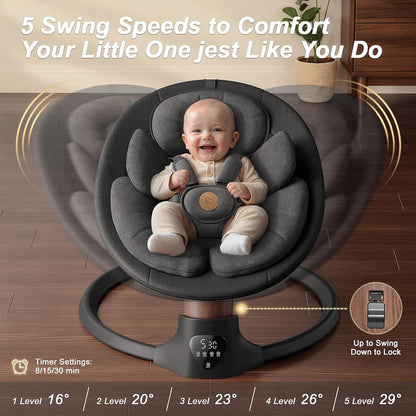 Baby Swings for Infants, BabyGlide Electric Baby Swing with Bluetooth Music