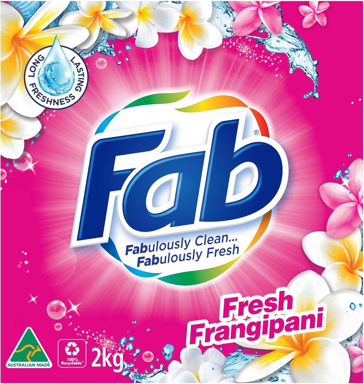 Fab Fresh Frangipani Front and Top Loader Laundry Powder Detergent 2 kg