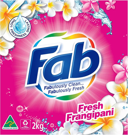 Fab Fresh Frangipani Front and Top Loader Laundry Powder Detergent 2 kg