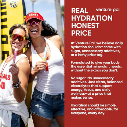 Venture Pal Sugar Free Electrolyte Powder Packets - Liquid Daily IV Drink Mix for Rapid Hydration & Party Recovery