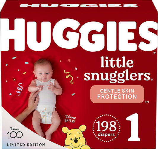 Huggies Little Snugglers Baby Diapers, Size 1 (up to 14 lb.), 198 Pack
