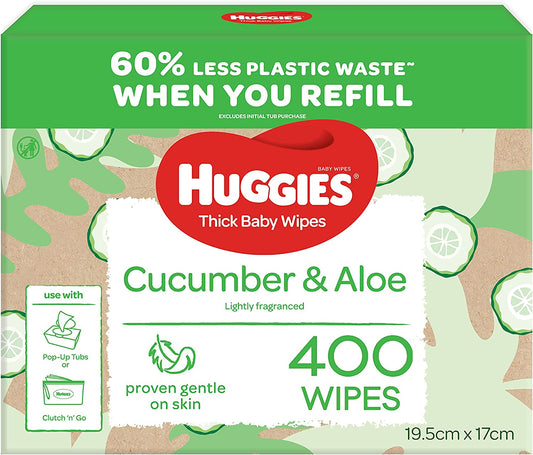 HUGGIES Baby Wipes Cucumber and Aloe Vera Baby 400 Wipes