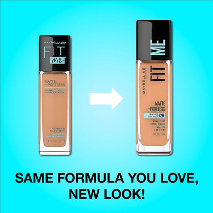 Maybelline New York Fit Me Matte + Poreless Liquid Oil-Free Foundation Makeup, Natural Beige, 1 fl; oz