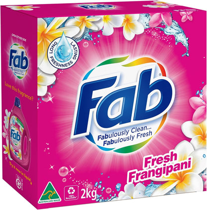 Fab Fresh Frangipani Front and Top Loader Laundry Powder Detergent 2 kg