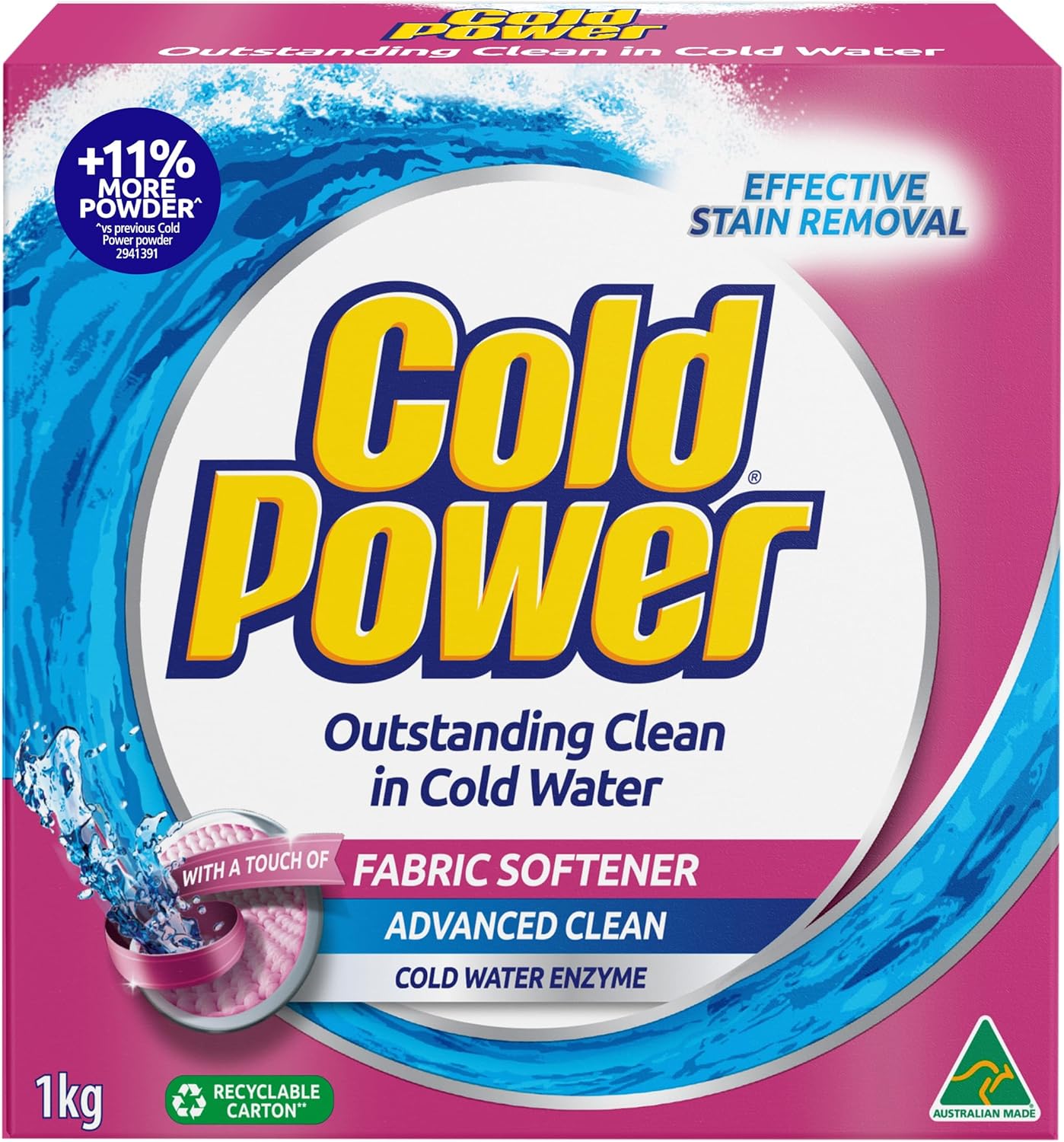 Cold Power Advanced Clean with A Touch of Fabric Softener Laundry Powder 1 kg