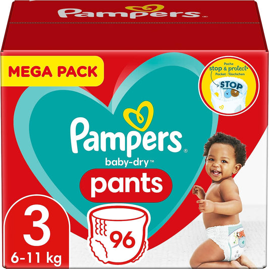 Pampers Baby-Dry Nappy Pants, Size 3, 96 Count