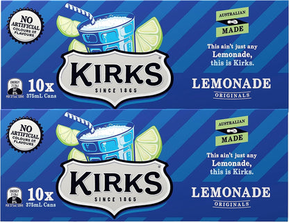 Kirks Lemonade Soft Drink Multipack Cans 20 x 375 mL