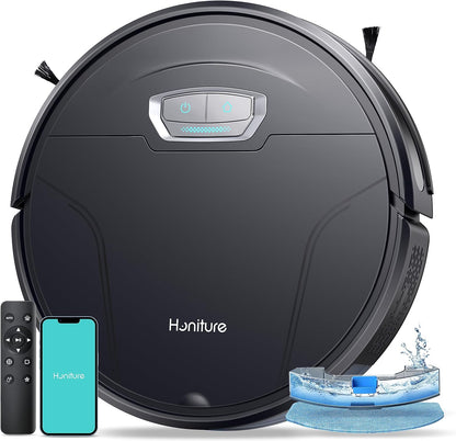Honiture Robot Vacuum and Mop Combo, G20 Pro Robot Vacuum Cleaner 3 in 1, 4500pa Strong Suction, Self-Charging, App&Remote&Voice Control, Compatible with Alexa, Ideal for Carpet, Hard Floor, Pet Hair