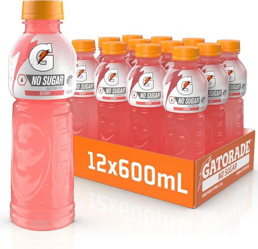 Gatorade No Sugar Berry Sports Drink 12 x 600ml Bottle