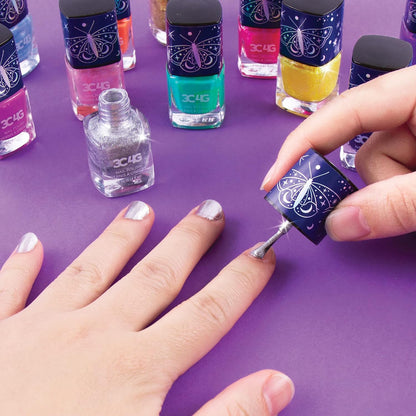 3C4G THREE CHEERS FOR GIRLS - Celestial 12-Pack Nail Polish Tower - Nail Polish Set for Girls and Teens - Includes 12 Vibrant Colors - Non-Toxic Nail Polish for Kids - Ages 8+