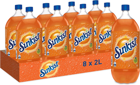 Sunkist Orange Flavoured Drink 2 litre (Pack of 8)