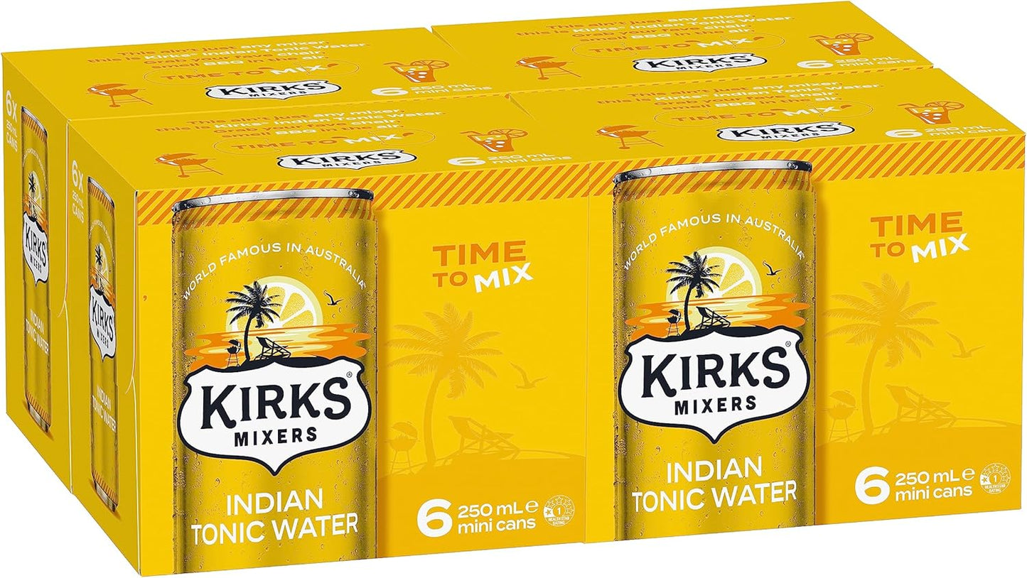 Kirks Mixers Indian Tonic Water Mini Can Multipack 24 x 250 mL