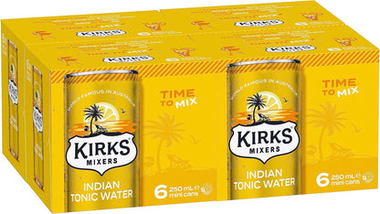 Kirks Mixers Indian Tonic Water Mini Can Multipack 24 x 250 mL