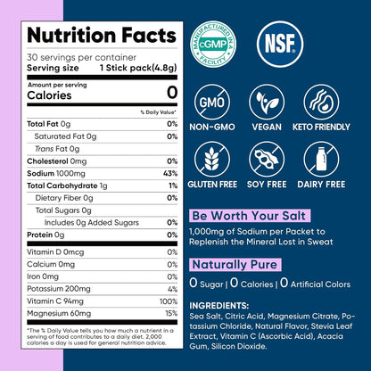 Venture Pal High Sodium Sugar-Free Electrolyte Powder Pac-30 Sticks