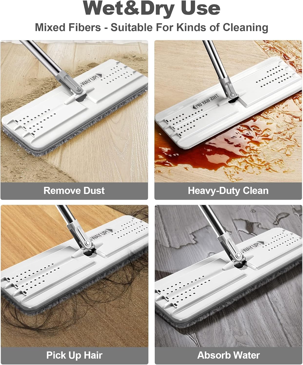 JOYMOOP Flat Mop Pad, Microfiber Mop pad