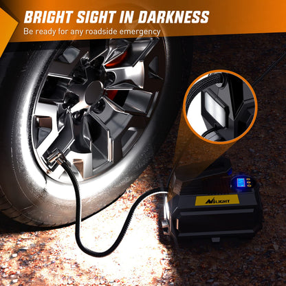 Nilight Tire Inflator Air Compressor Portable Air Pump for 12V DC Car Tires with Digital Pressure Gauge 150PSI Auto Tire Pump with LED Light for Cars ATVs Bicycles, 2 Years Warranty