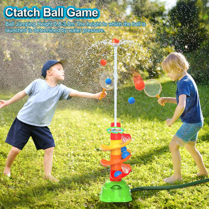 3-in-1 Outdoor Sprinkler for Kids Toys, Catch Ball Game, Water Spray Sprinkler with Rotating Nozzle, Summer Water Toy Gift, Pets Party Play,for Boys & Girls Age 3 5 6 9 10 12 Gift