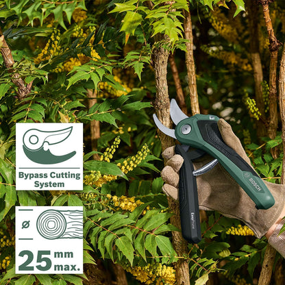 Bosch Home & Garden 3.6V Cordless Secateurs Pruner, Power Assist Technology, Integrated Battery, 450 Cuts Per Charge, Rechargeable via Micro USB Cable (EasyPrune)