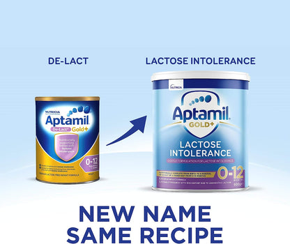 Aptamil Gold+ Lactose Intolerance Baby Infant Formula Lactose Free from Birth to 12 Months, 900 g