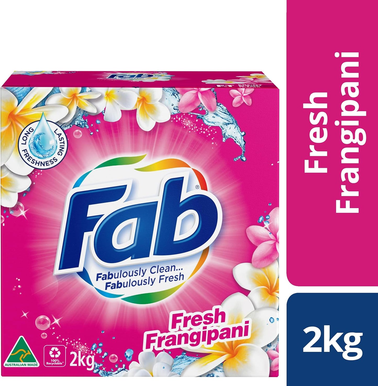 Fab Fresh Frangipani Front and Top Loader Laundry Powder Detergent 2 kg