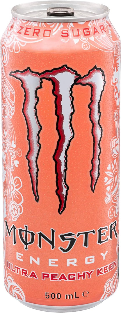 Monster Energy Drink Ultra Peachy Keen Energy Drink Cans 24 x 500mL