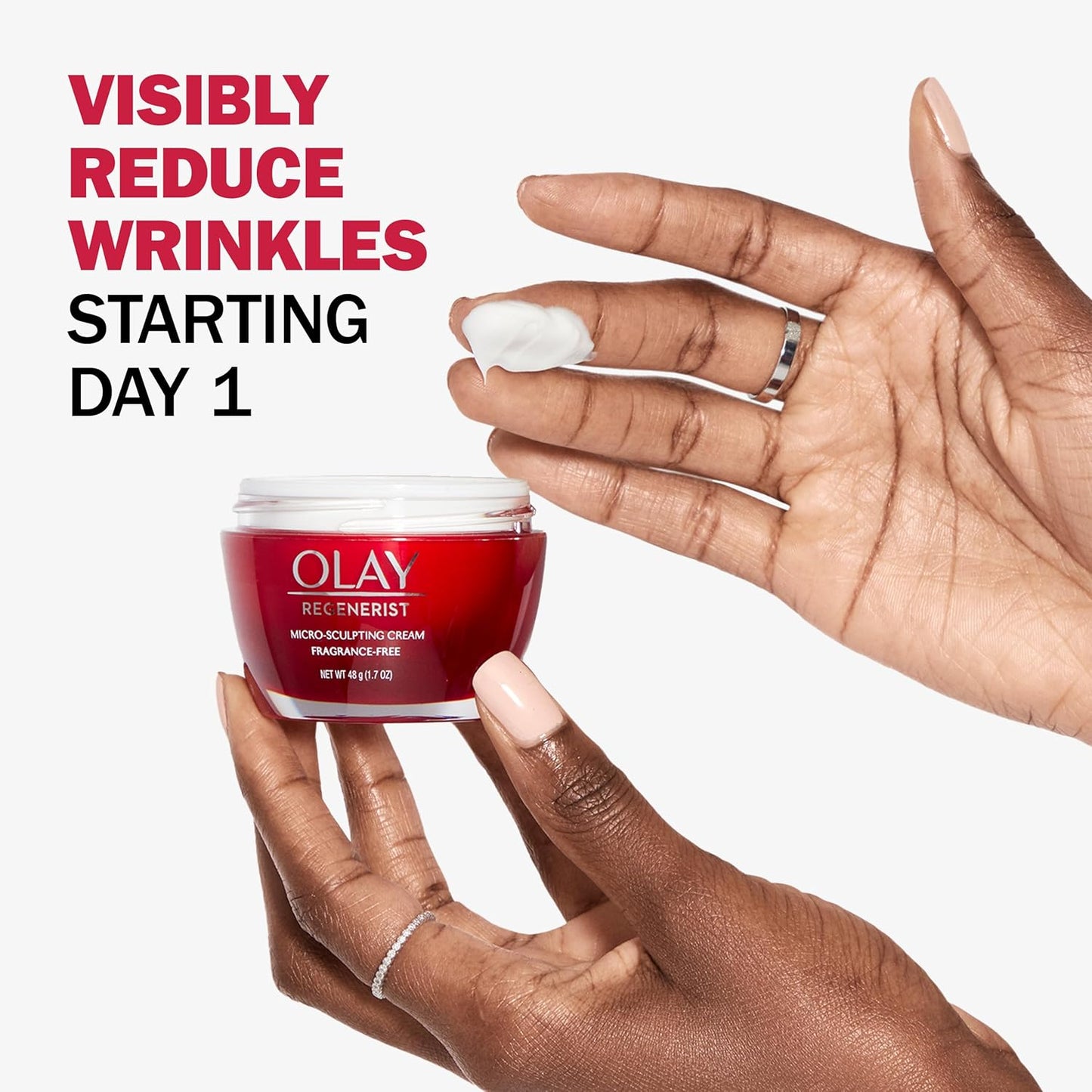 Olay Regenerist Micro-Sculpting Cream Face Moisturizer with Hyaluronic Acid & Niacinamide, Fragrance-Free, 1.7 oz