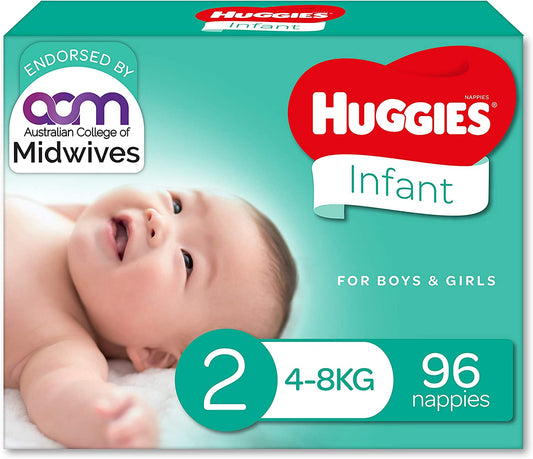 Huggies Infant Nappies Size 2 (4-8kg) 96 Pieces