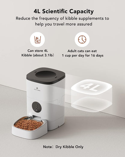 PETLIBRO Automatic Cat Feeders with Customize Feeding Schedule, Timed Wifi Cat Feeder with Interactive Voice Recorder,4L