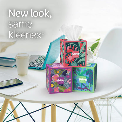 KLEENEX Expressions Ultra Soft Facial Tissues, Soft Facial Tissue, 18 Cube Boxes, 60 Tissues per Box, 3-Ply,1080 TISSUES