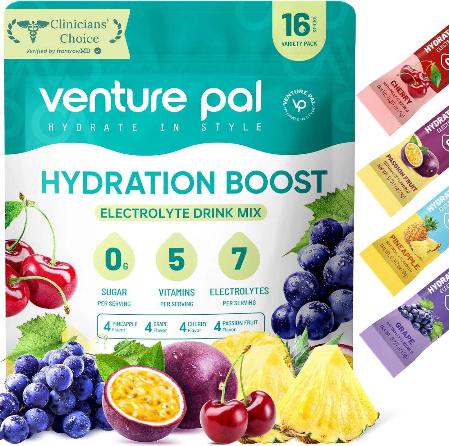 Venture Pal Sugar Free Electrolyte Powder Packets - Liquid Daily IV Drink