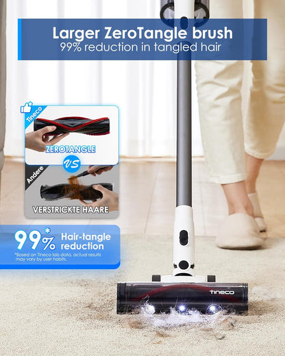Tineco Pure One A30S 500W Cordless Stick Vacuum Cleaner, 160AW Suction, 60Min Runtime, 1L Larger Dustbin, ZeroTangle Brush, PureCyclone Tech, LED Headlight