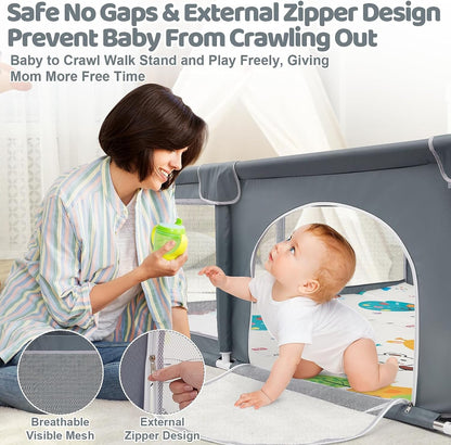 Large Baby Playpen with Mat - 200 x 180 cm